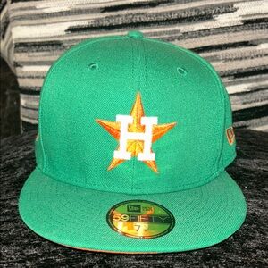 New Era Houston Astros Green and Orange Fitted Cap